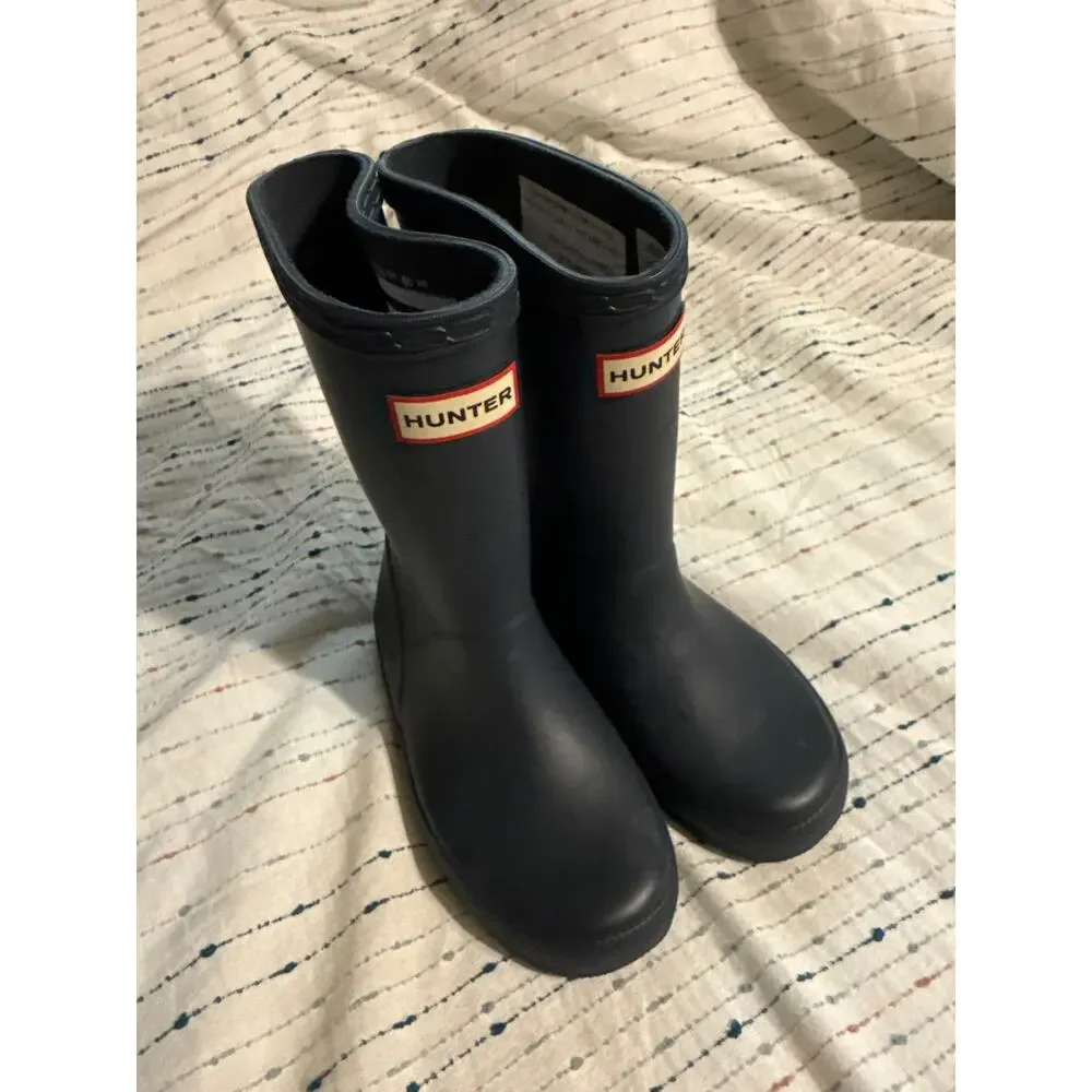 Kids Classic Hunter Rain Boots Navy Blue Size 11 Boys 12 Girls NWOT